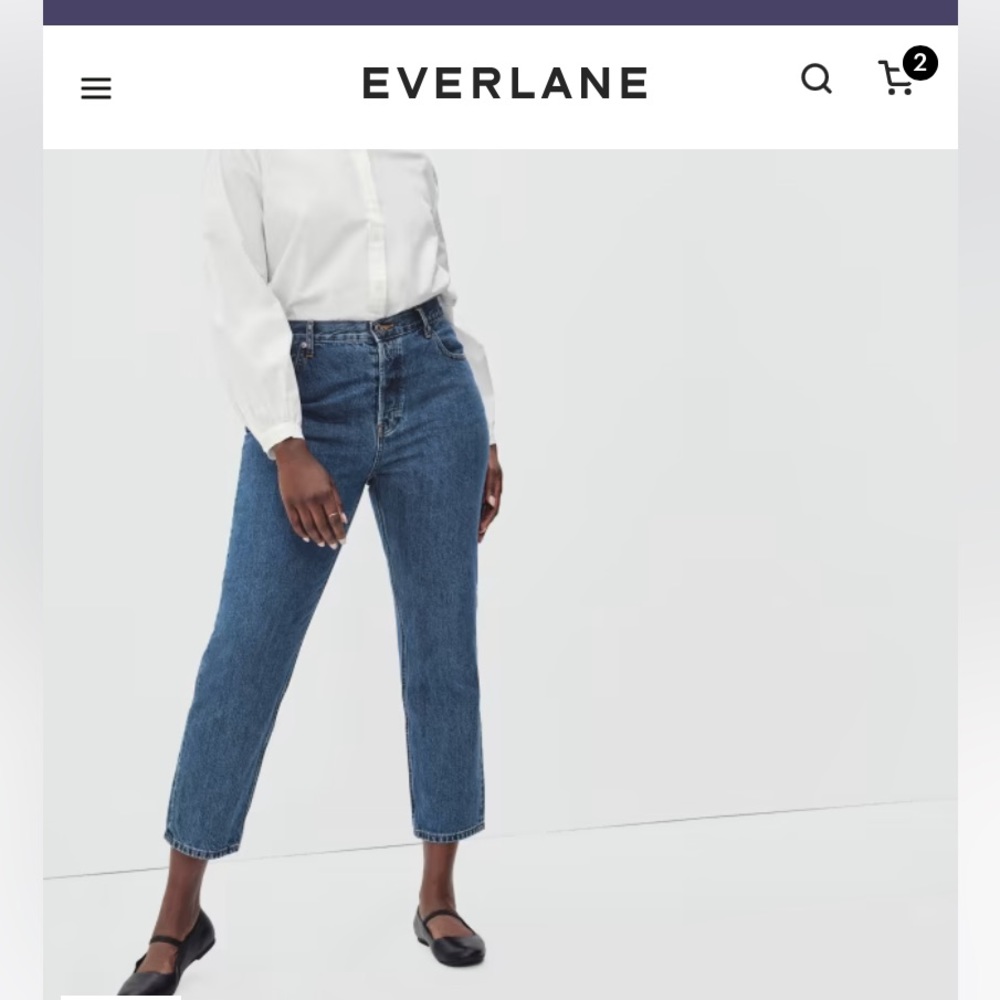 Everlane Cropped Ankle Jeans in Medium Blue Denim